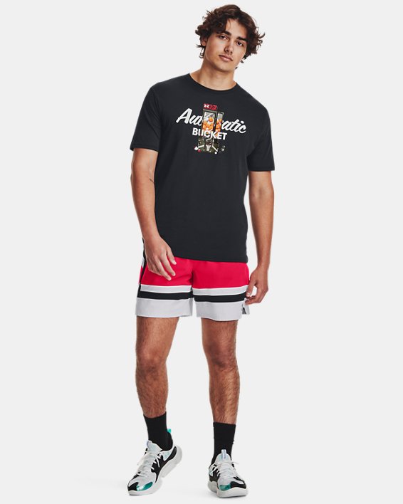 เสื้อแขนสั้น UA Basketball Claw Machine สำหรับผู้ชาย in Black image number 2
